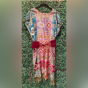 Indian Tunic Dress TIE DYE KAFTAN Casual Party Beach Cotton BOHO Women's one sz